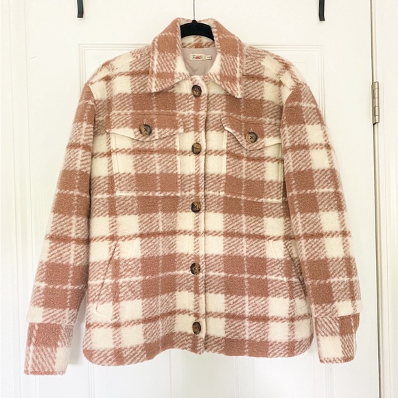 Faherty Collins Rose Plaid Fieldstorm Blanket Shirt Jacket Size XS X-small - Picture 8 of 9
